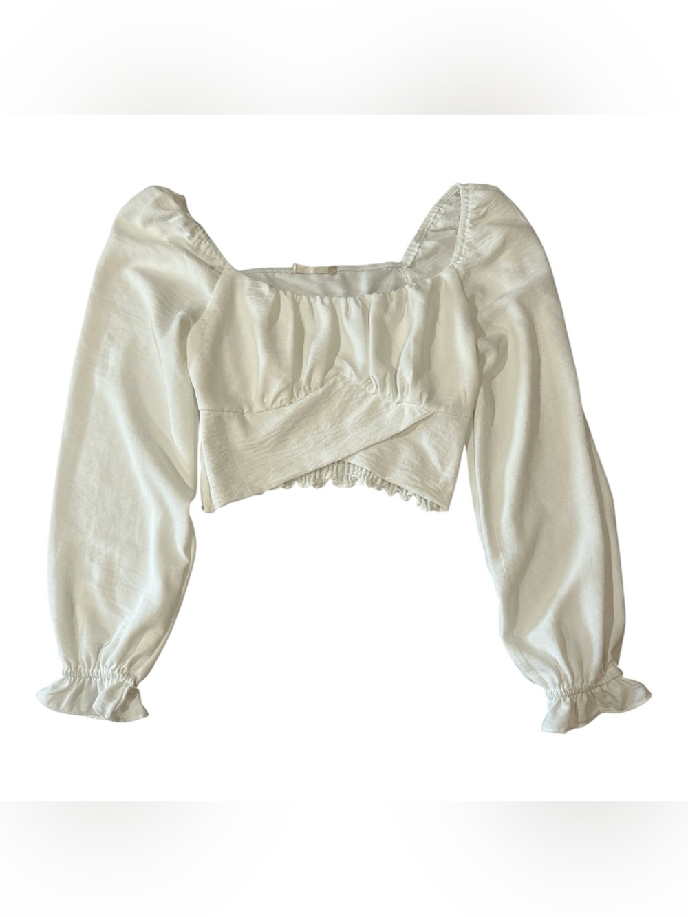 Altar’d State Women's White Puff Sleeve Crop Top sz XS